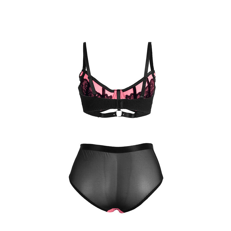 SUBBLIME - 955588 CONJUNTO SUJETADOR CON CREMALLERA DE MALLA DE CHAROL ROSA L/XL SUBBLIME SETS