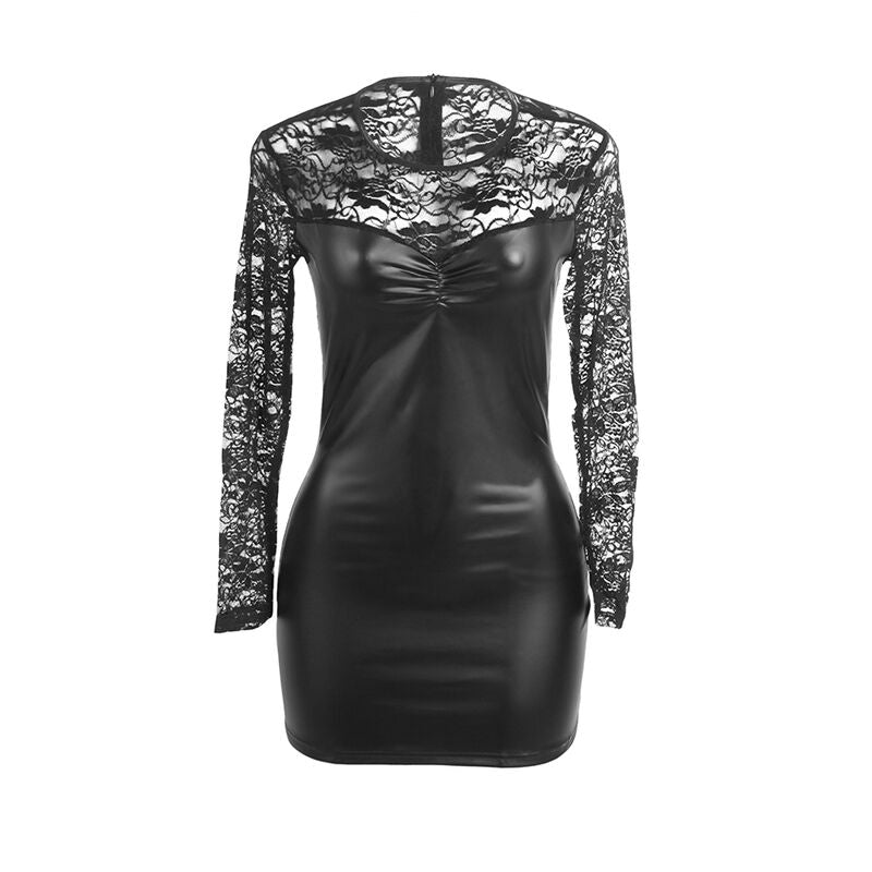 SUBBLIME - 955601 VESTIDO DE MANGA LARGA CON ENCAJE NEGRO L/XL SUBBLIME DRESSES