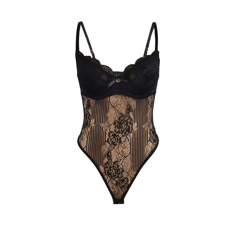 SUBBLIME - 955618 BODY DE ENCAJE CON CIERRE INFERIOR NEGRO S/M SUBBLIME BODIES