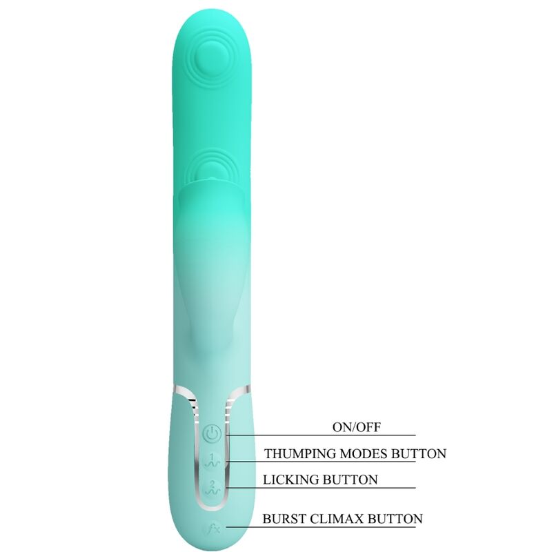 PRETTY LOVE - GIGI VIBRADOR RABBIT MULTIFUNCIÓN VERDE AGUA PRETTY LOVE FLIRTATION