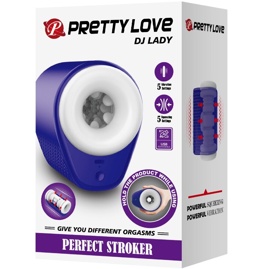 PRETTY LOVE - DJ LADY MASTURBADOR MASCULINO CON VIBRACIÓN 5 CONFIGURACIONES MORADO PRETTY LOVE MALE