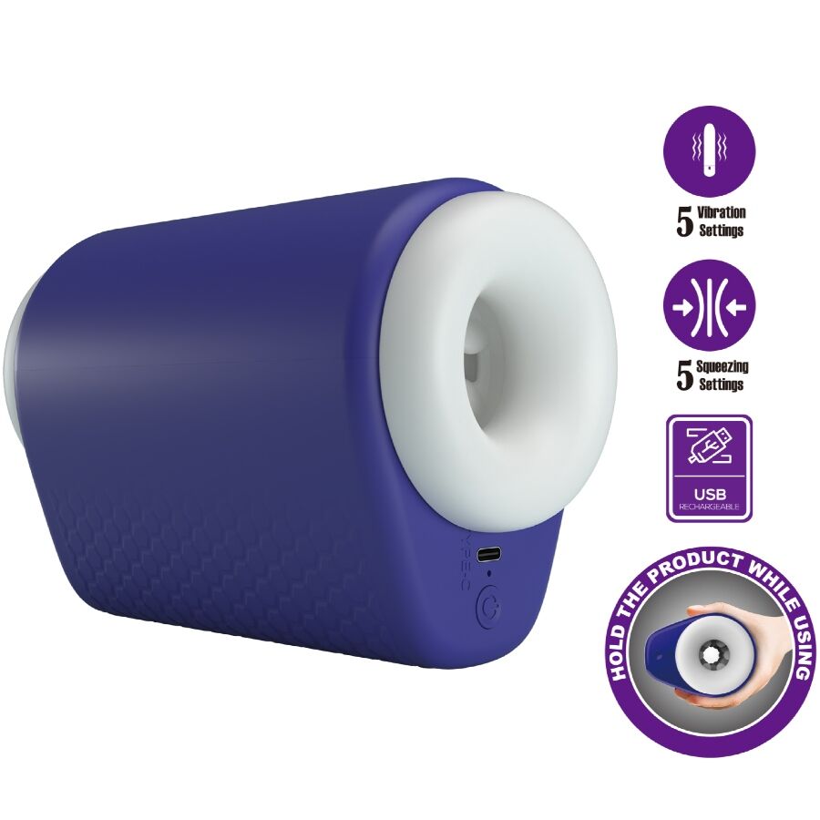 PRETTY LOVE - DJ LADY MASTURBADOR MASCULINO CON VIBRACIÓN 5 CONFIGURACIONES MORADO PRETTY LOVE MALE