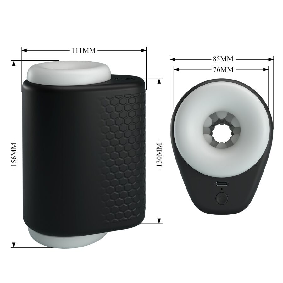PRETTY LOVE - DJ GIRL MASTURBADOR MASCULINO CON VIBRACIÓN 5 CONFIGURACIONES NEGRO PRETTY LOVE MALE