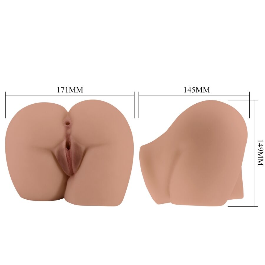 CRAZY BULL - BERNACE TRASERO VIBRADOR CON VAGINA Y ANO REALÍSTICO NATURAL CONTROL REMOTO CRAZY BULL