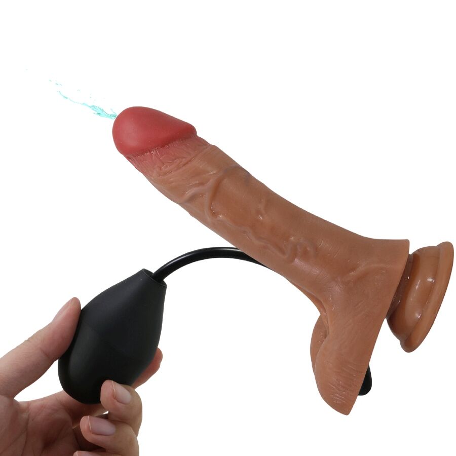 PRETTY LOVE - HARNESS BRIEFS UNIVERSAL CON DILDO VIBRACIÓN Y SQUIRTING 15.5 CM MULATO PRETTY LOVE