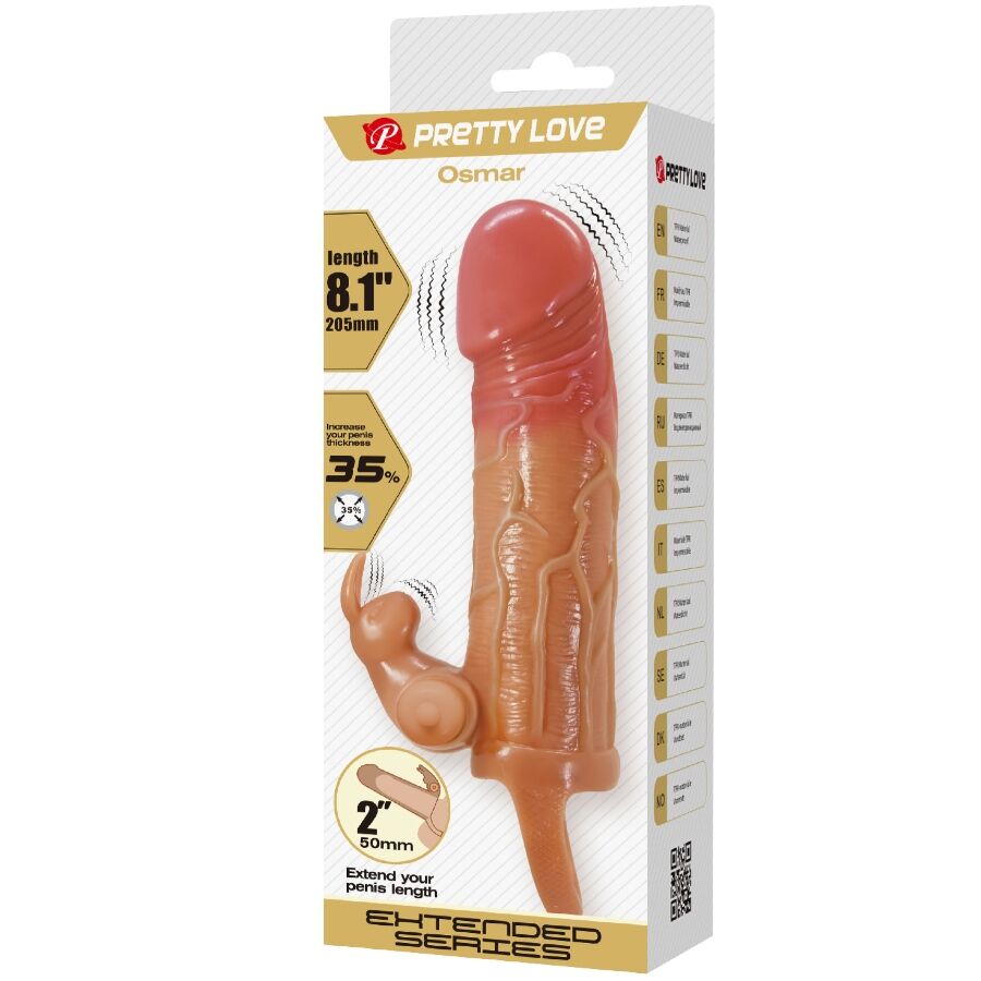 PRETTY LOVE - OSMAR FUNDA PARA PENE + ESTIMULADOR DE CLÍTORIS CON VIBRACIÓN PRETTY LOVE