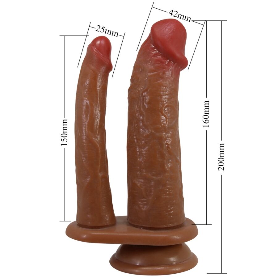 PRETTY LOVE - HULBERT DOBLE DILDO REALÍSTICO CON VIBRACIÓN MULATO PRETTY LOVE