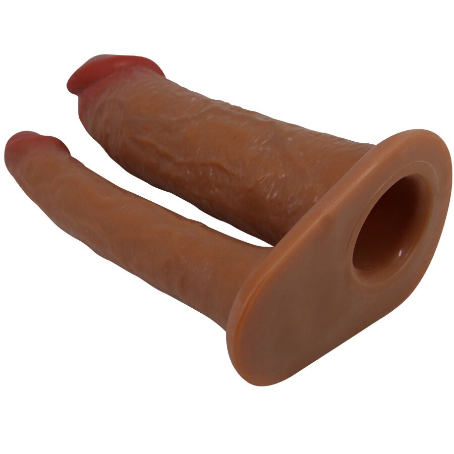 PRETTY LOVE - YAIRON FUNDA PARA PENE DOBLE CON EXTENSIÓN DE 4 CM MULATO PRETTY LOVE