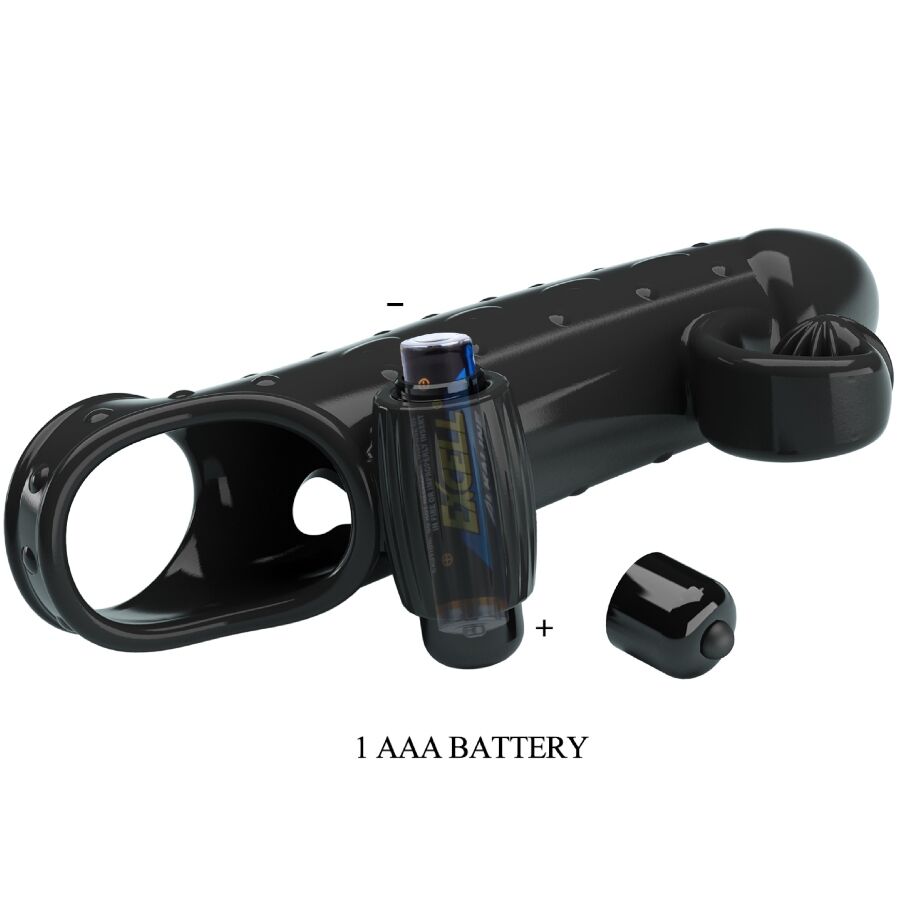 ROMANCE - FUNDA PARA PENE CON VIBRACIÓN NEGRO ROMANCE
