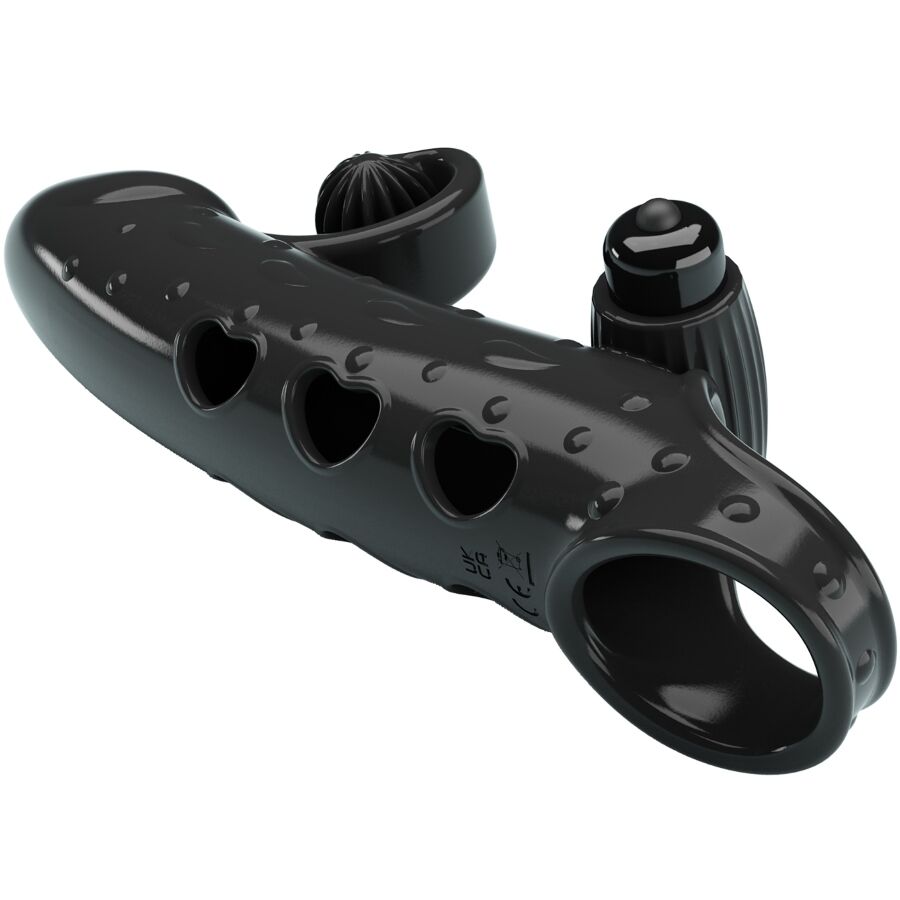 ROMANCE - FUNDA PARA PENE CON VIBRACIÓN NEGRO ROMANCE