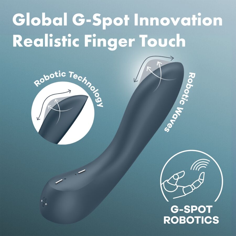SATISFYER - G-SPOT WAVE 4 VIBRADOR 12 PROGRAMAS DE VIBRACIÓN GRIS OSCURO SATISFYER VIBRATOR