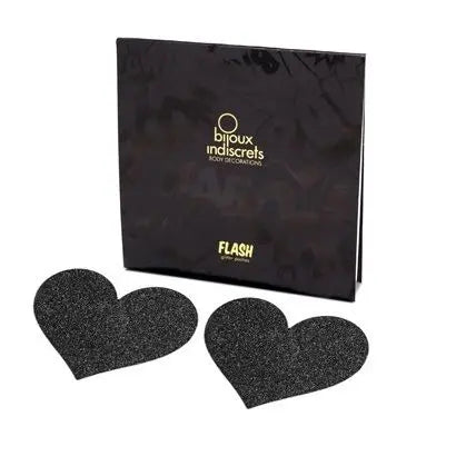 BIJOUX - INDISCRETS PEZONERAS FLASH CORAZÓN NEGRO BIJOUX FLASH COLLECTION