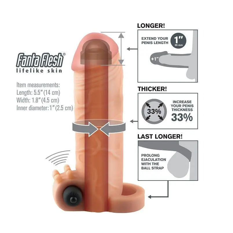 FANTASY X- TENSIONS - EXTENSION PARA EL PENE CON VIBRADOR REAL FEEL 1 FANTASY X-TENSIONS