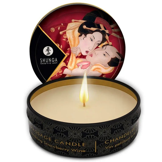 SHUNGA - MINI CARESS BY CANDELIGHT VELA MASAJE FRESAS Y CAVA 30 ML SHUNGA CANDLES
