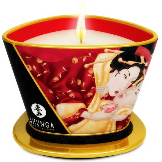 SHUNGA - MINI CARESS BY CANDELIGHT VELA MASAJE FRESAS Y CAVA 170 ML SHUNGA CANDLES