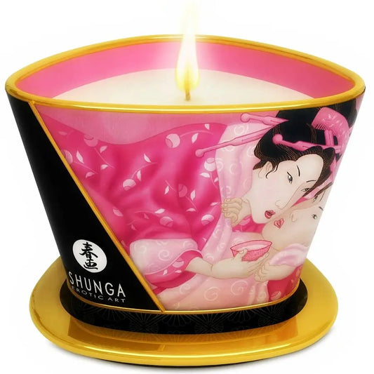 SHUNGA - MINI CARESS BY CANDELIGHT VELA MASAJE ROSAS AFRODISIACAS 170 ML SHUNGA CANDLES