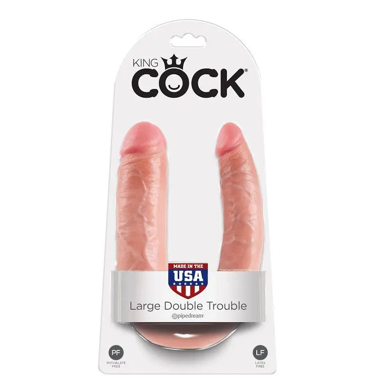 KING COCK - DILDO DOBLE PENETRACIÓN 17.8 CM NATURAL KING COCK