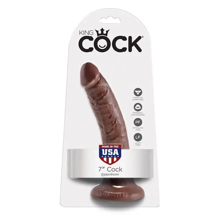 KING COCK - 7 PENE COLOR CHOCOLATE 17.8 CM KING COCK