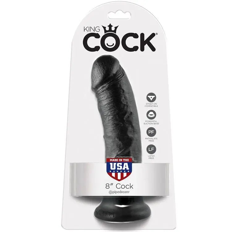 KING COCK - 8 PENE NEGRO 20.3 CM KING COCK