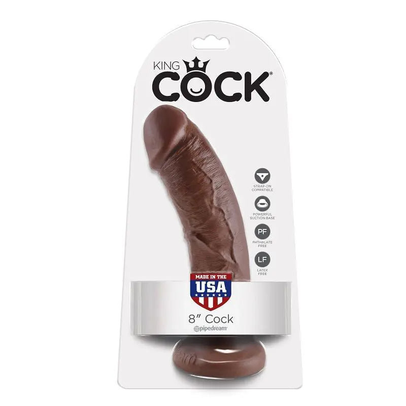 KING COCK - 8 PENE MARRÓN 20.3 CM KING COCK