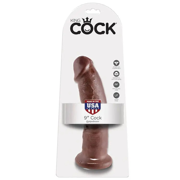 KING COCK - 9 PENE MARRÓN 22.9 CM KING COCK