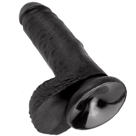 KING COCK - 7 PENE REALISTICO NEGRO 17.8 CM KING COCK