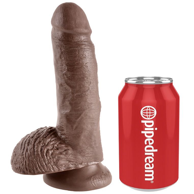 KING COCK - 7 PENE REALÍSTICO MARRÓN 17.8 CM KING COCK