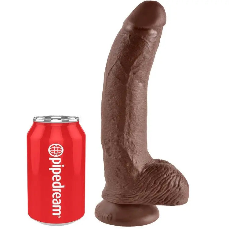 KING COCK - 9 PENE REALÍSTICO MARRÓN 22.9 CM KING COCK