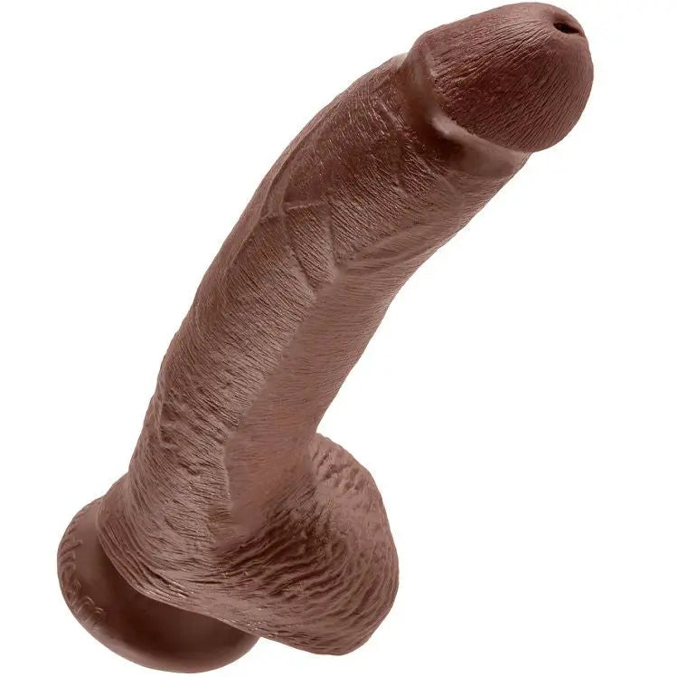 KING COCK - 9 PENE REALÍSTICO MARRÓN 22.9 CM KING COCK