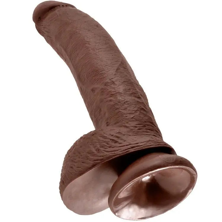 KING COCK - 9 PENE REALÍSTICO MARRÓN 22.9 CM KING COCK