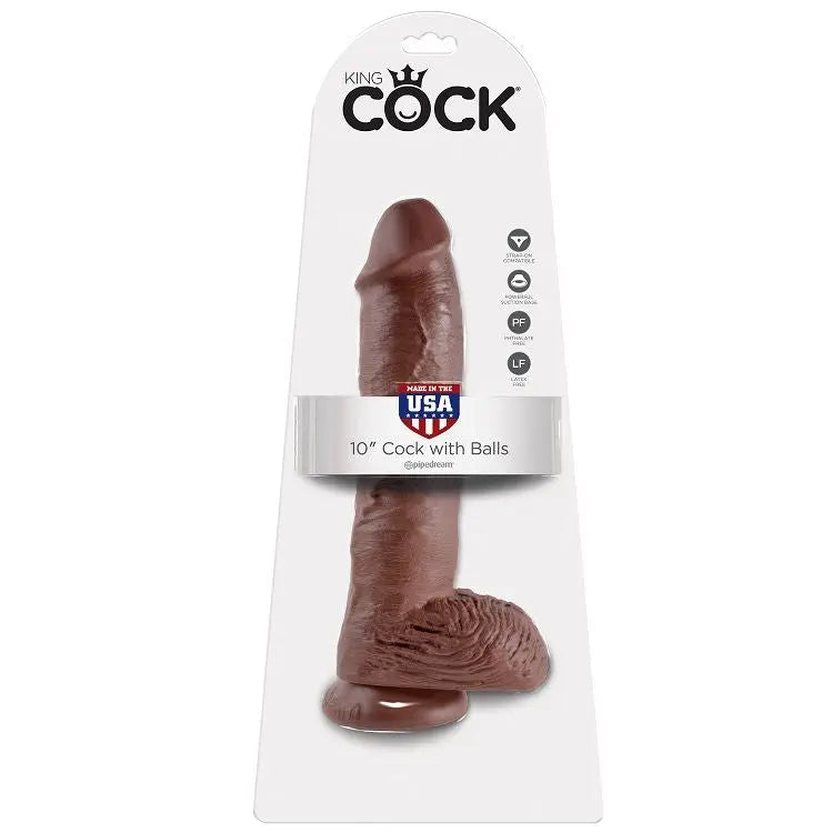 KING COCK - 10 PENE REALÍSTICO MARRÓN 26.5 CM KING COCK