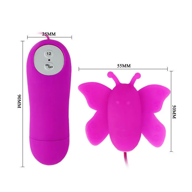 BAILE - ESTIMULADOR DE CLÍTORIS MARIPOSA LOVE EGGS 12 VELOCIDADES LILA CONTROL REMOTO BAILE STIMULATING