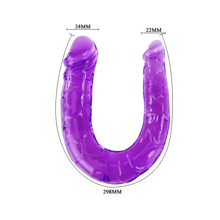 BAILE - DILDO DOBLE EN GELATINA FLEXIBLE LILA BAILE ANAL