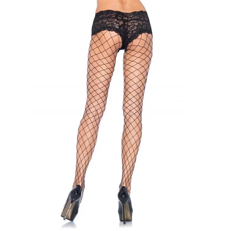 LEG AVENUE - PANTYS DE RED CON SHORT DE ENCAJE LEG AVENUE HOSIERY
