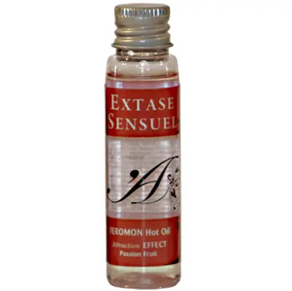 EXTASE SENSUAL - ACEITE MASAJE EFECTO CALOR CON FEROMONAS FRUTA DE LA PASION VIAJE 35 ML EXTASE SENSUAL