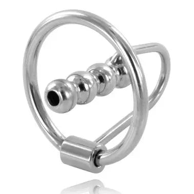 METAL HARD - ANILLO GLANDE CON PLUG URETRAL 30MM METAL HARD