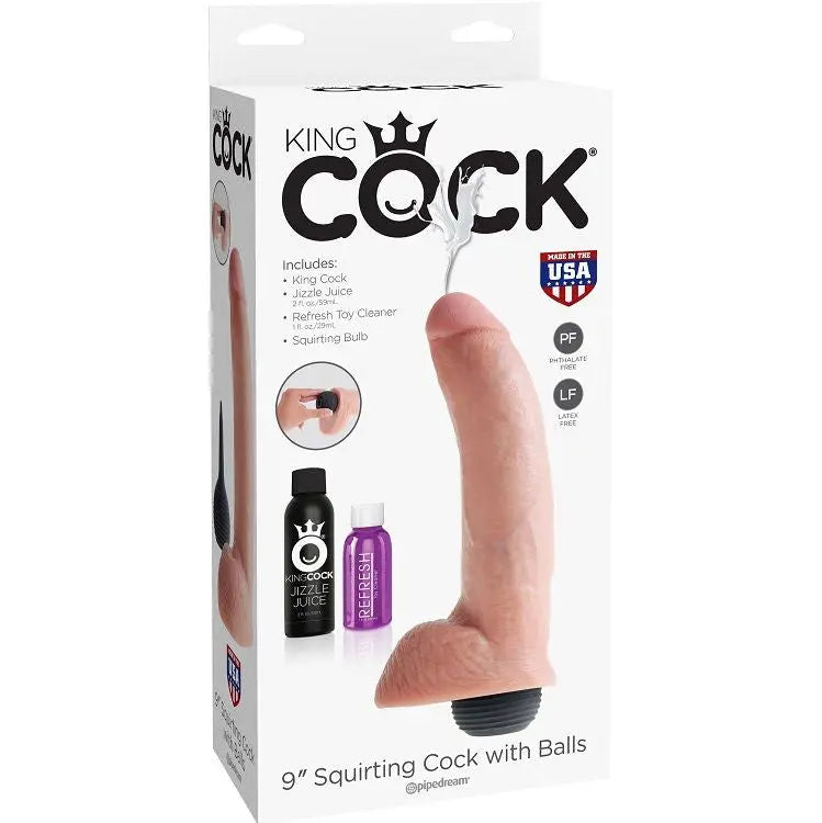 KING COCK - PENE REALISTICO EYACULADOR NATURAL 22.86 CM KING COCK