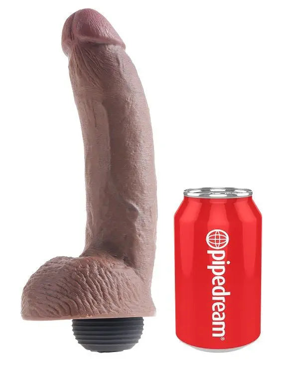 KING COCK - PENE REALÍSTICO EYACULADOR MARRÓN 22.86 CM KING COCK