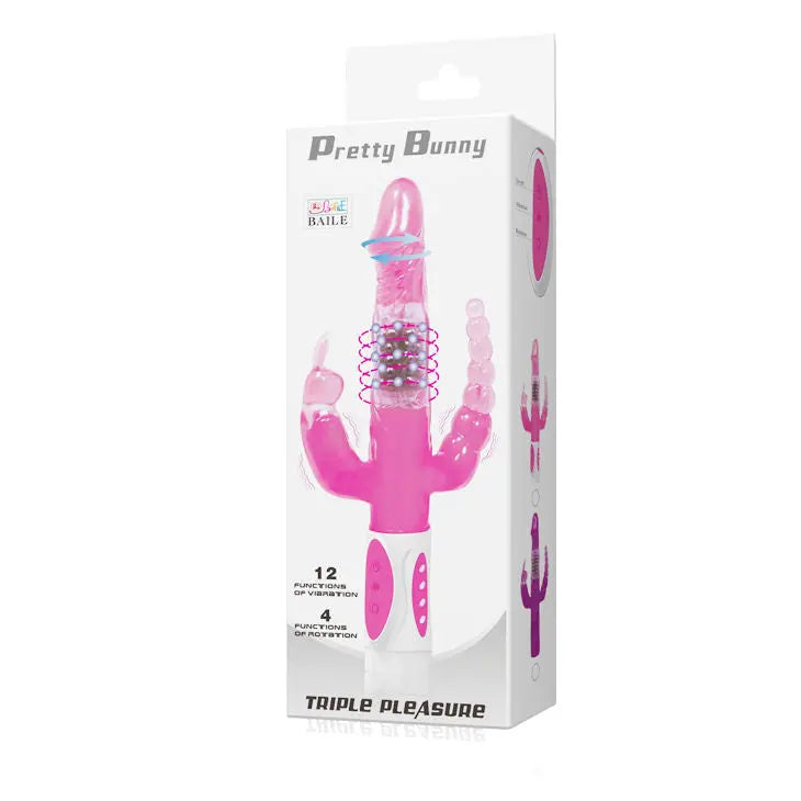 BAILE - PRETTY BUNNY TRIPLE VIBRADOR ROTADOR BAILE ROTATIONS