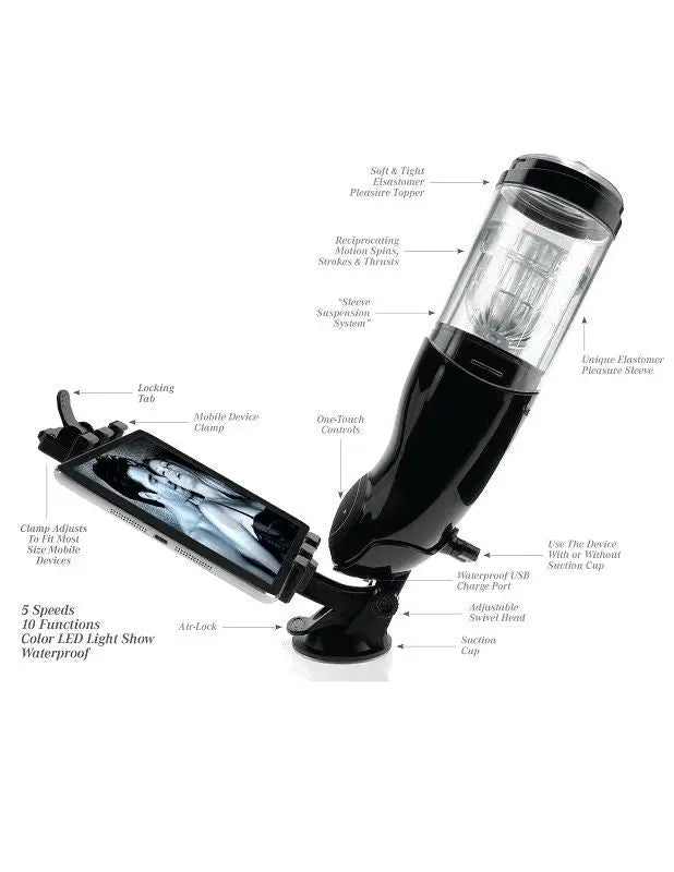 EXTREME TOYZ - PDX MEGA BATOR USB MASTURBADOR MASCULINO ANO NEGRO EXTREME TOYZ