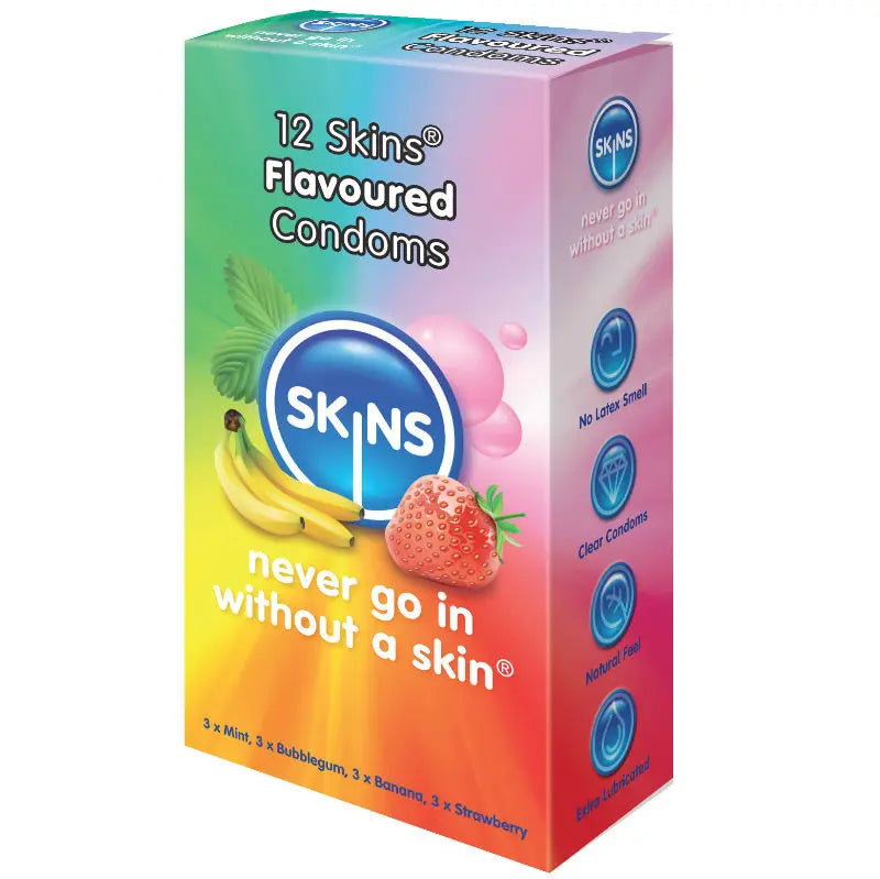 SKINS - PRESERVATIVO SABORES VARIOS 12 UDS SKINS
