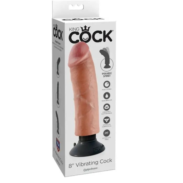 KING COCK - DILDO VIBRADOR 20.32 CM NATURAL KING COCK