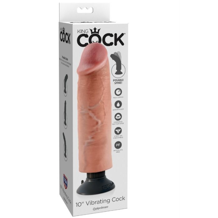KING COCK - DILDO VIBRADOR 25.5 CM NATURAL KING COCK