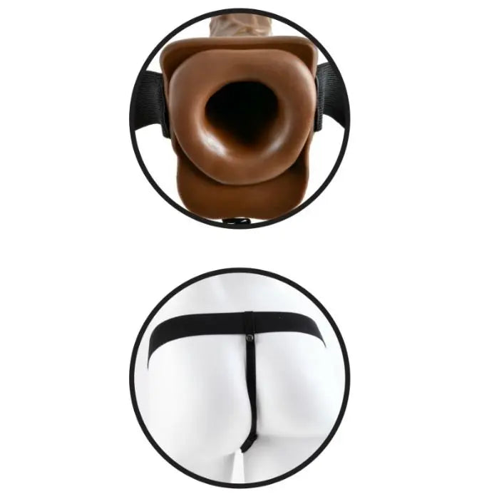FETISH FANTASY SERIES - STRAP-ON HUECO CON TESTÍCULOS 17.8 CM FETISH FANTASY SERIES