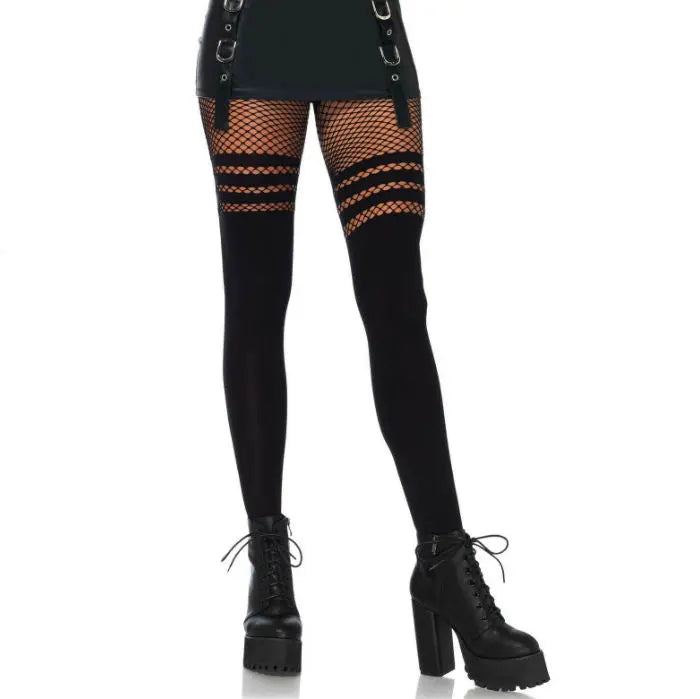 LEG AVENUE - PANTYHOUSE MEDIAS REJILLA NEGRO LEG AVENUE HOSIERY