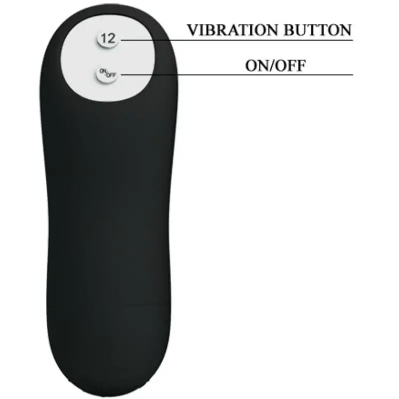 PRETTY LOVE - PLUG ANAL SILICONA FORMA PENE Y 12 MODOS VIBRACIÓN NEGRO PRETTY LOVE BOTTOM