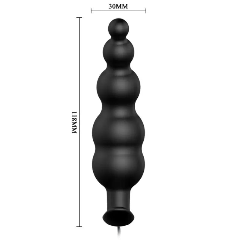 PRETTY LOVE - PLUG ANAL SILICONA ESTIMULACIÓN EXTRA Y 12 MODOS VIBRACIÓN NEGRO CONTROL REMOTO PRETTY LOVE BOTTOM