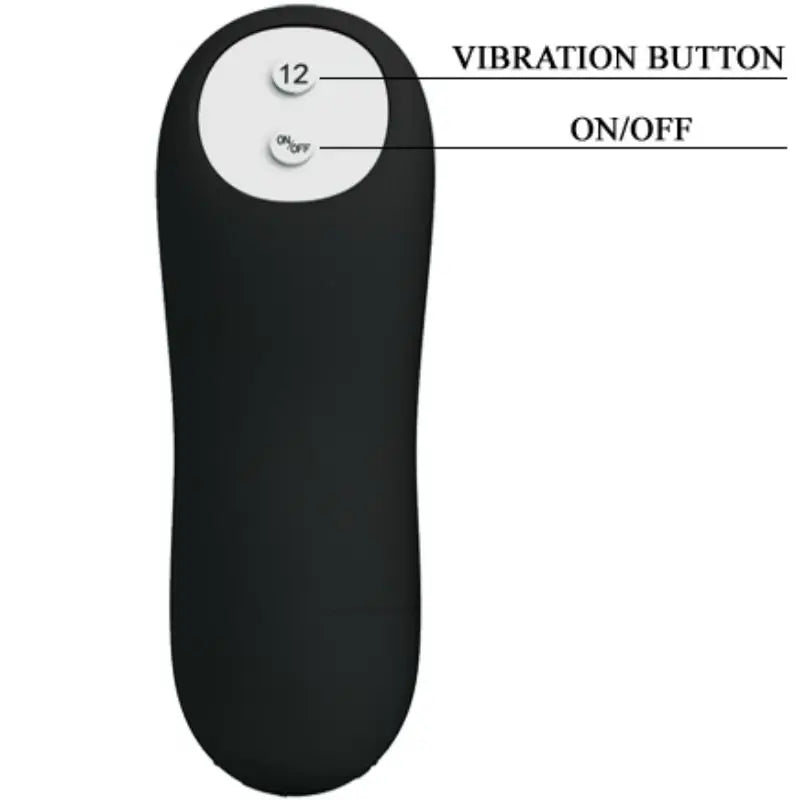 PRETTY LOVE - PLUG ANAL SILICONA ESTIMULACIÓN EXTRA Y 12 MODOS VIBRACIÓN NEGRO CONTROL REMOTO PRETTY LOVE BOTTOM