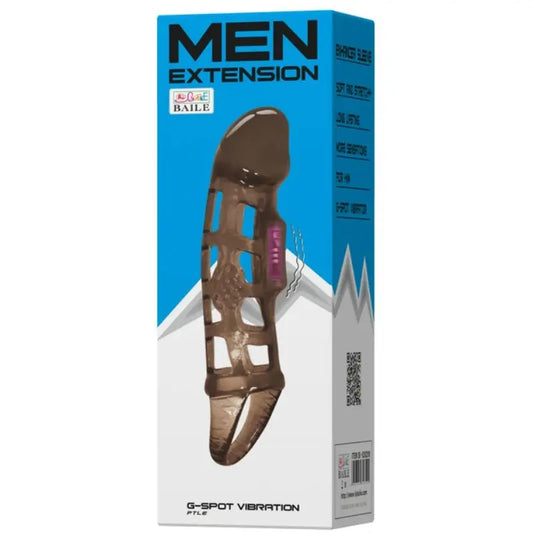 BAILE - FUNDA EXTENSORA PENE CON VIBRACIÓN Y STRAP 13.5 CM BAILE FOR HIM