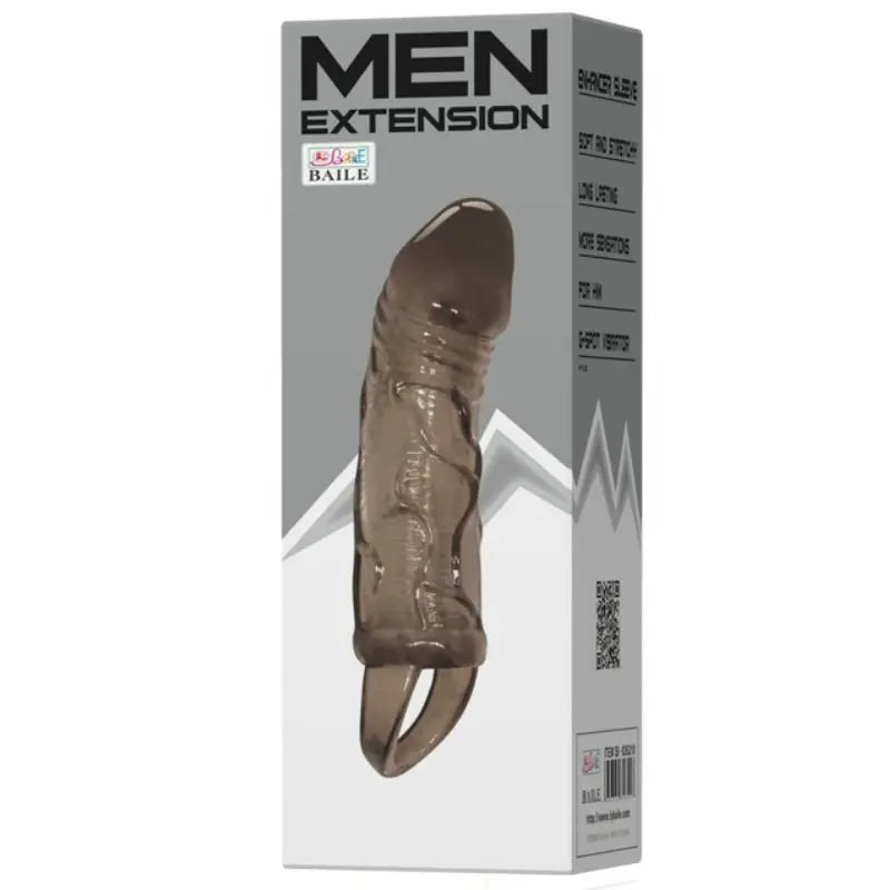 BAILE - FUNDA EXTENSORA PENE CON STRAP PARA TESTICULOS NEGRO 13.5 CM BAILE FOR HIM